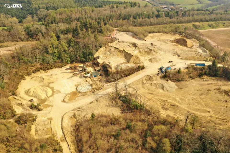 Drone topographical land survey of a quarry in Devon