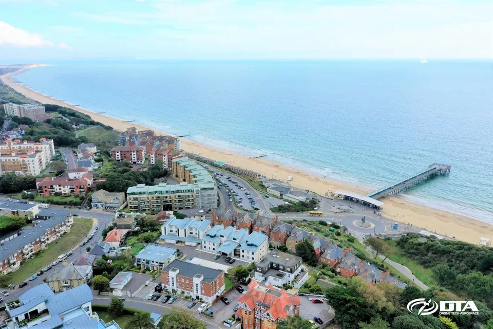 Aerial drone photograph taken during DTA drone services work in Bournemouth, Dorset