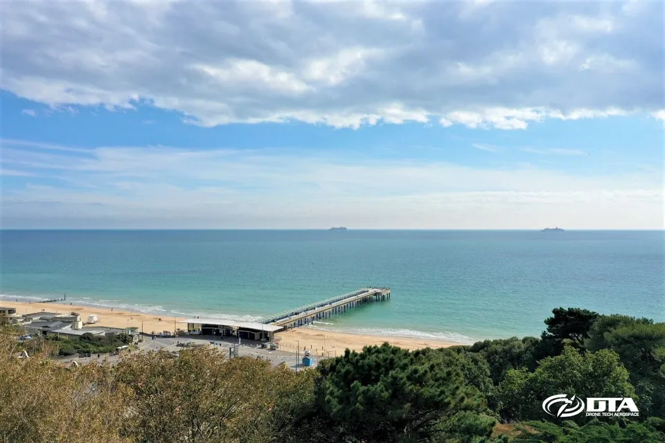 Promotional aerial drone photography of a construction project in Bournemouth, Dorset