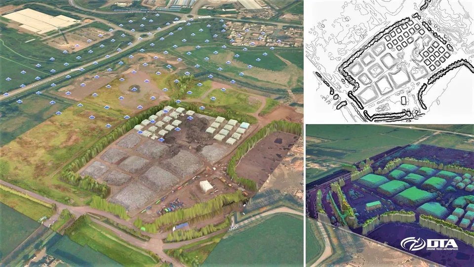 Quarry drone topographical survey service in Peterborough, Cambridgeshire