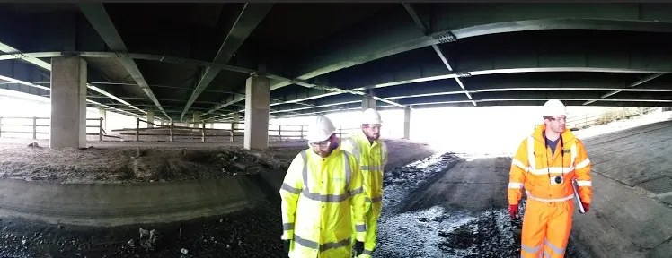 Custom RFID reader mounted on a drone during a bridge inspection test project for Atkins Global at the QE2 bridge, Dartford, Kent
