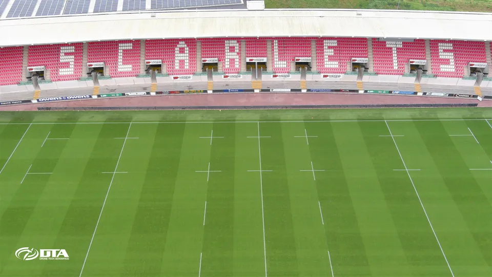 Aerial drone photograph of Llanelli, Carmarthenshire, South Wales