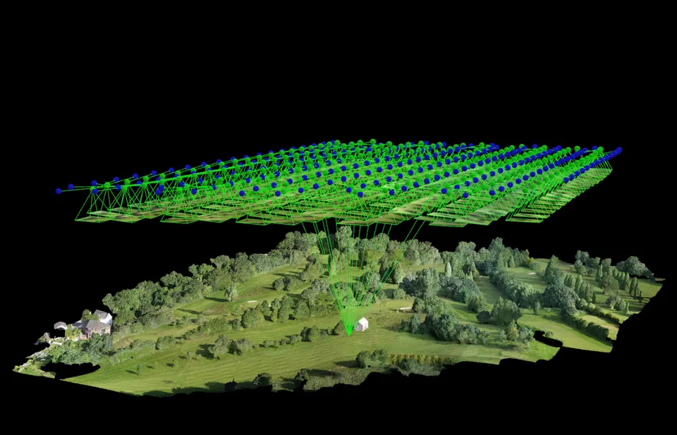 Drone topographical survey data for a golf course in Walton-on-Thames, Surrey