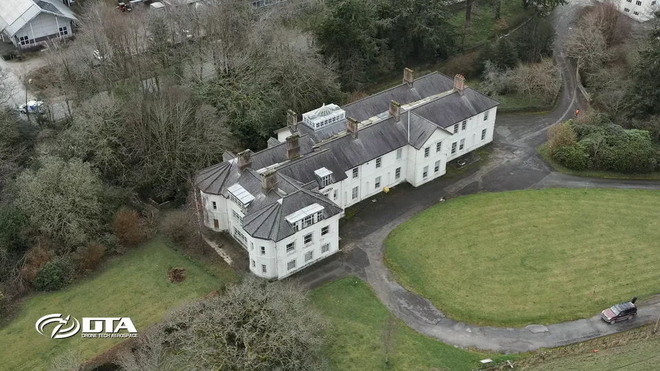 Drone measured building survey at Aberystwyth University, Plas Gogerddan