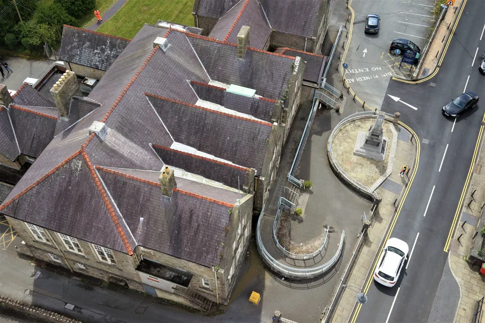 Commercial roof and building inspection using aerial drones on Anglesey, North Wales