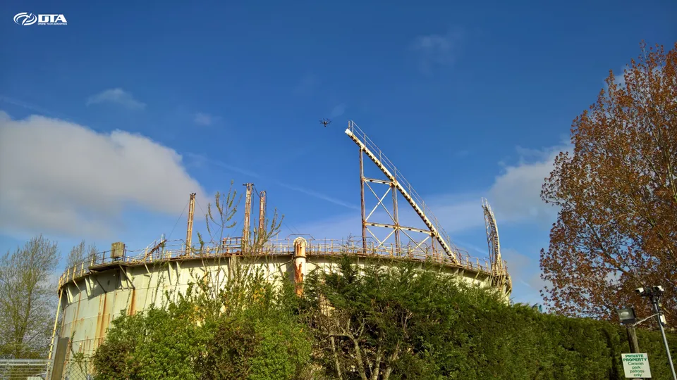 Aerial drone photograph of an industrial site in Morecambe, Lancashire