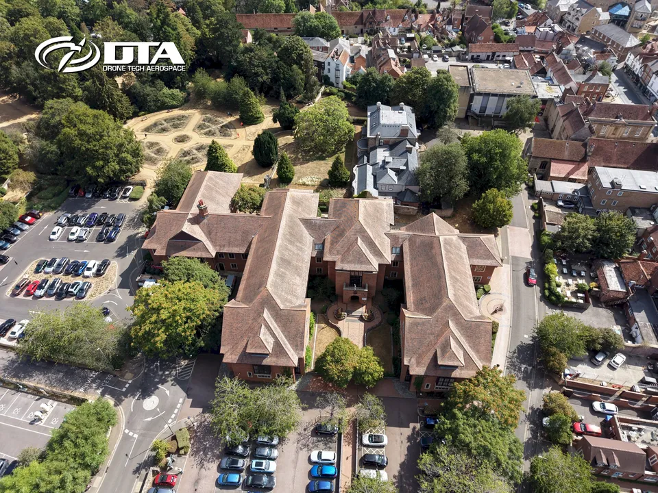 Drone roof inspection of Abbey House, Abingdon-on-Thames, Oxfordshire