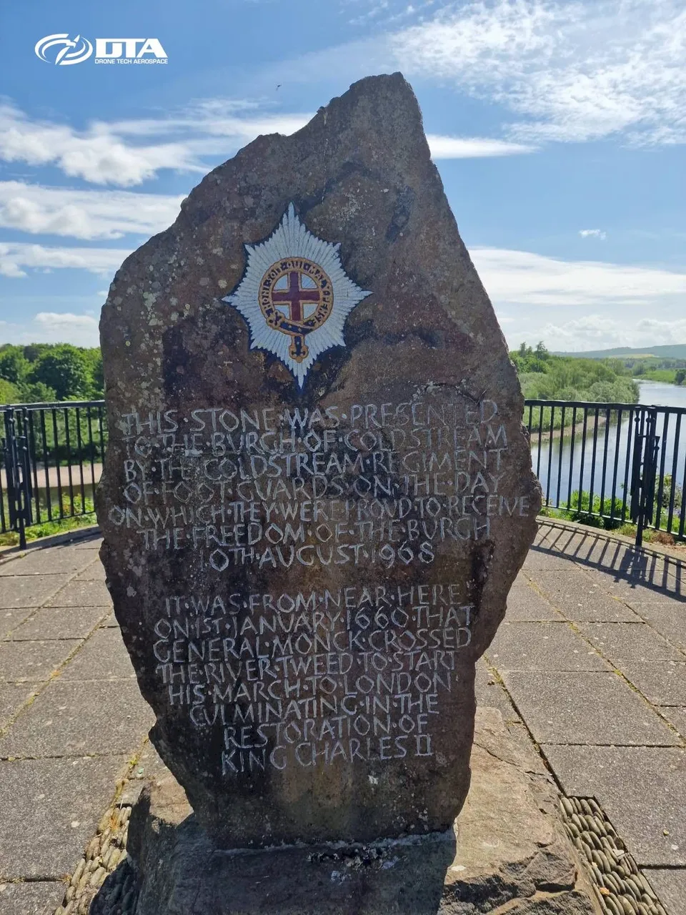 Commemorative stone for The Coldstream Guards at Coldstream, Scottish Borders