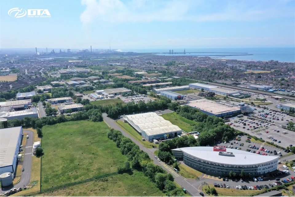 Aerial drone photograph of Port Talbot, South Wales