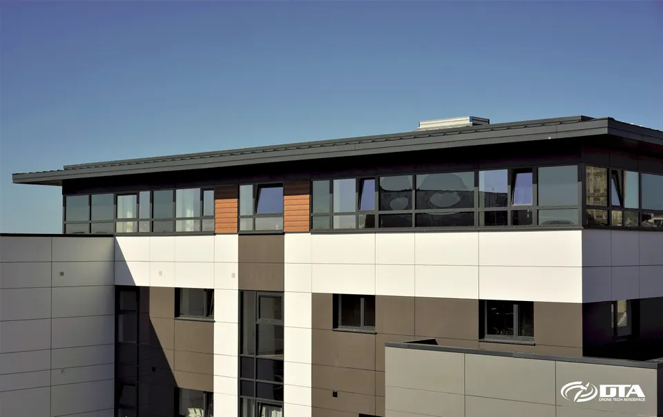 Aerial drone photograph over Swansea for construction promotional photography