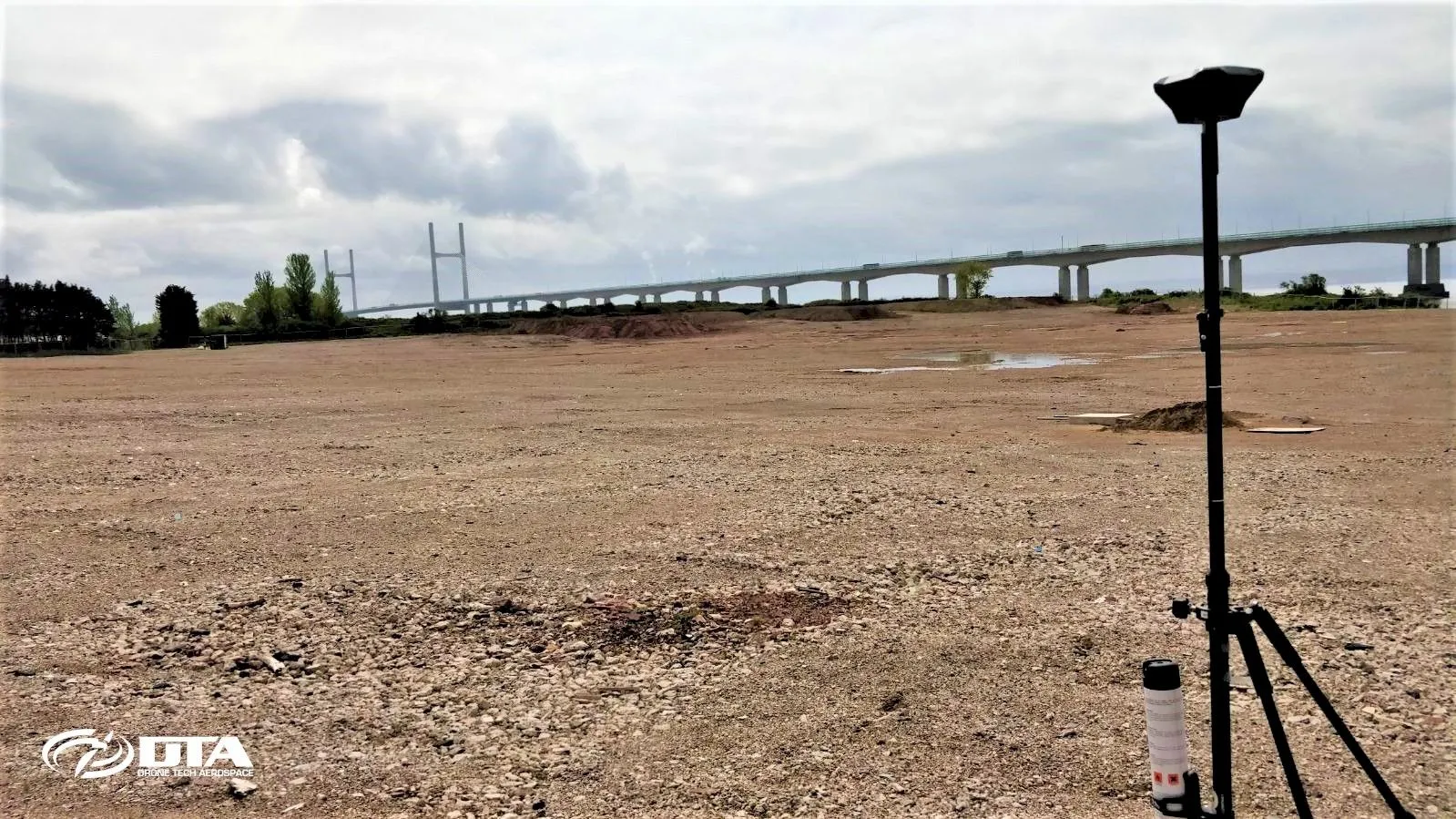 Aerial photograph of a construction site near Bristol captured for a topographical survey.
