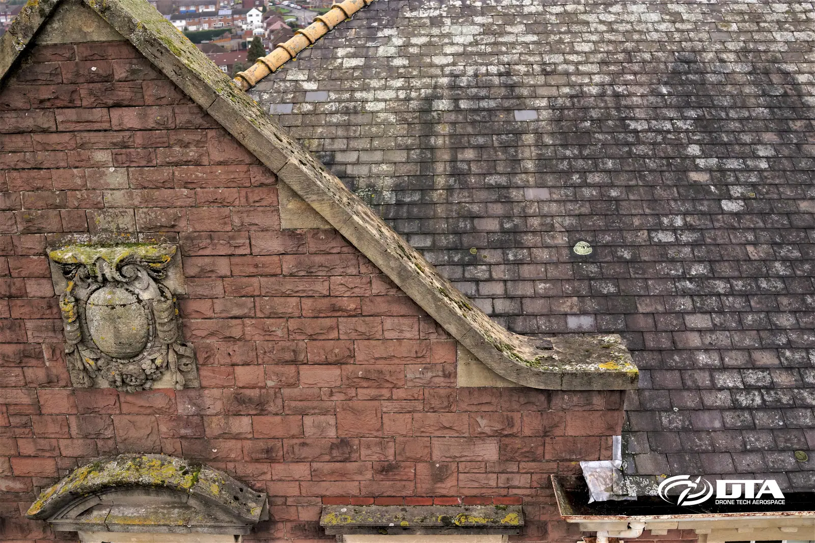 High-resolution drone image of a commercial roof captured for a building condition survey