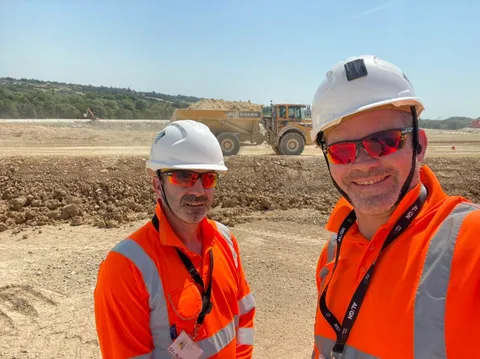 Drone Tech Aerospace team working on the HS2 construction site in London during the record UK heatwave