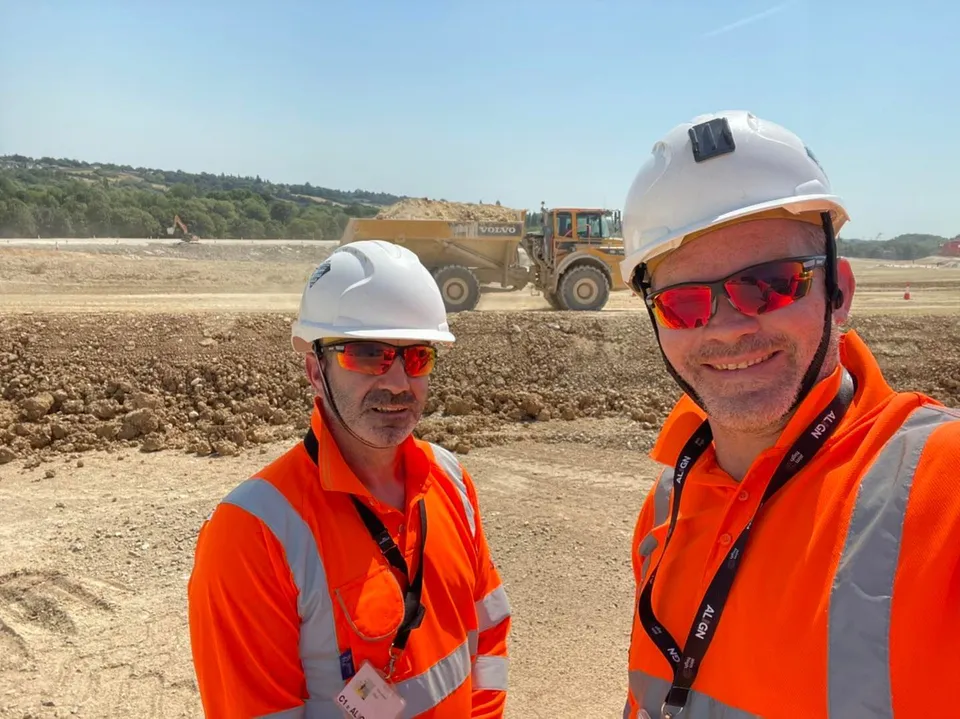 Drone Tech Aerospace team working on the HS2 construction site in London during the record UK heatwave