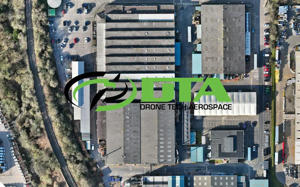 True orthomosaic of an industrial site in Newport, produced from a drone survey