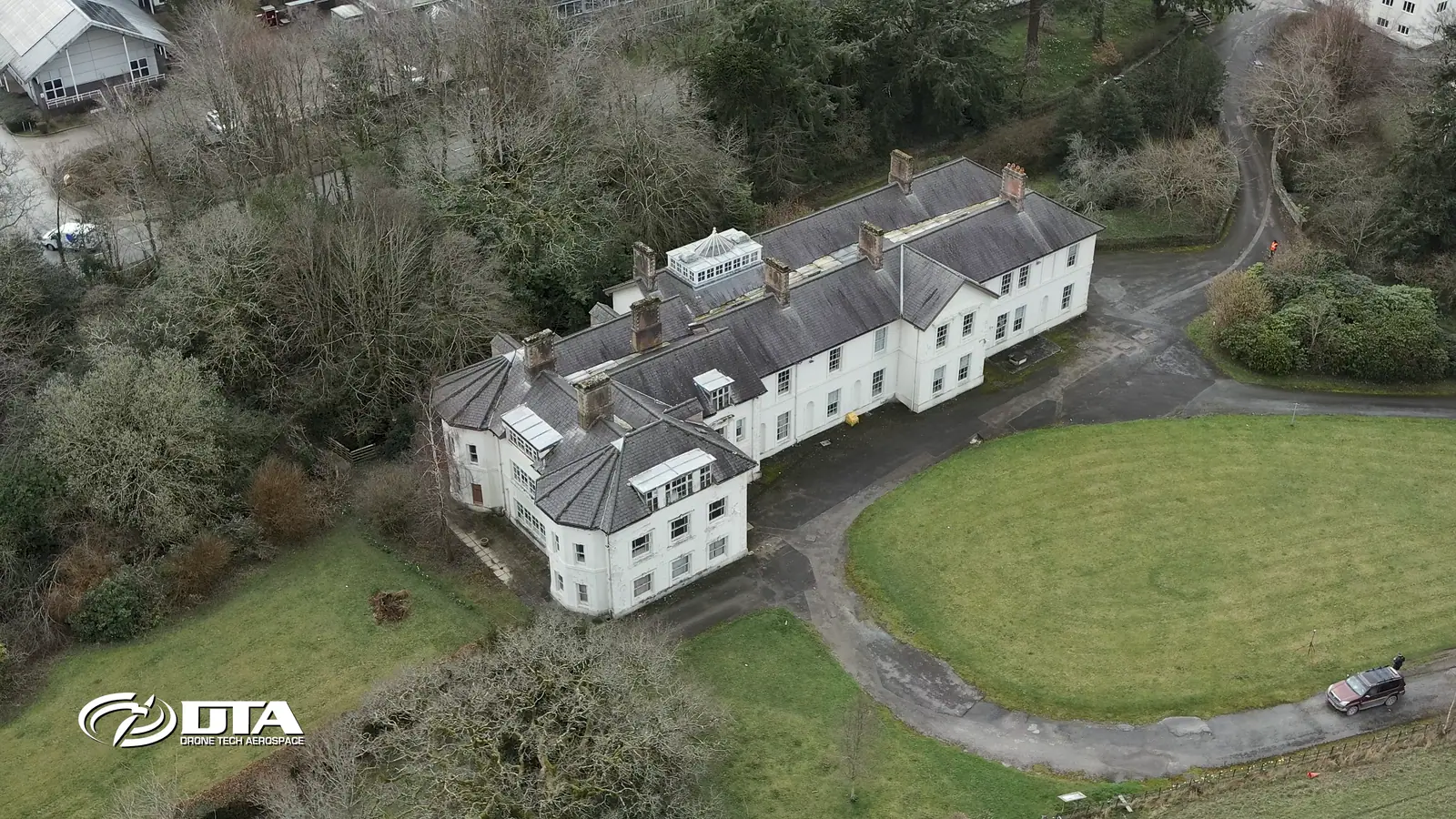 Drone measured building survey of Aberystwyth University, Plas Gogerddan